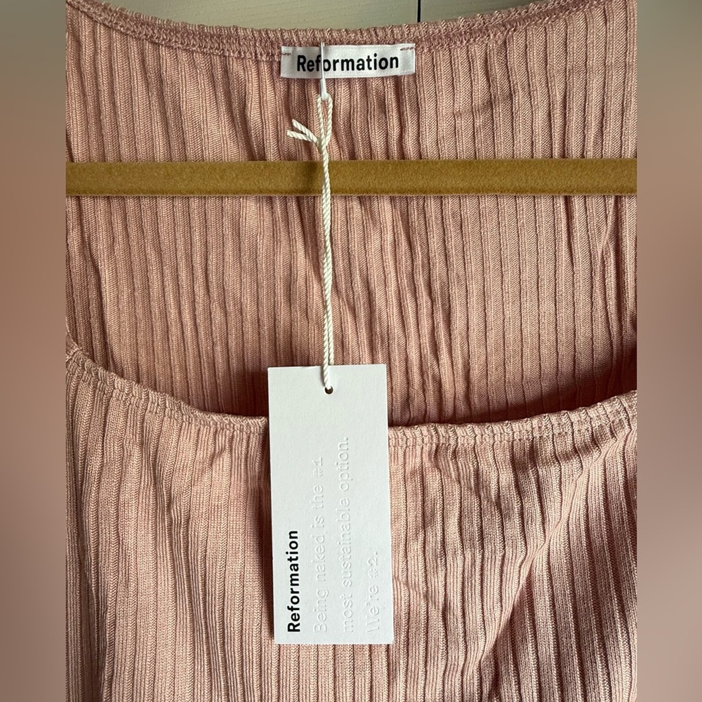 Reformation Pink Ribbed Top - Picture 3 of 4